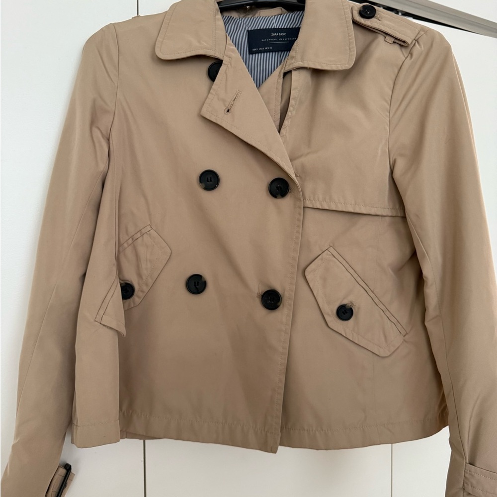 Zara Beige Double-Breasted Trench Coat